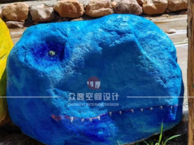 众逸创意石头彩绘蓝皮龙